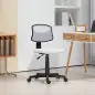 Silla de Oficina sin Brazos Silla de Escritorio Giratoria con Respaldo de Malla Transpirable Altura Ajustable Blanco