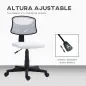Silla de Oficina sin Brazos Silla de Escritorio Giratoria con Respaldo de Malla Transpirable Altura Ajustable Blanco