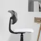 Silla de Oficina sin Brazos Silla de Escritorio Giratoria con Respaldo de Malla Transpirable Altura Ajustable Blanco