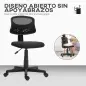 Silla de Oficina sin Brazos Silla de Escritorio Giratoria con Respaldo de Malla Transpirable Altura Ajustable Negro