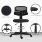 Silla de Oficina sin Brazos Silla de Escritorio Giratoria con Respaldo de Malla Transpirable Altura Ajustable Negro