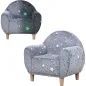 Sofá Infantil con Diseño de Estrellas que Brillan en la Oscuridad Tejido Suave de Terciopelo 55x40x55 cm Gris