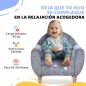 Sofá Infantil con Diseño de Estrellas que Brillan en la Oscuridad Tejido Suave de Terciopelo 55x40x55 cm Gris