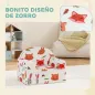 Sillón Infantil con Estampado de Zorros Sofá para Niños de 18-36 Meses con Funda Extraíble y Bolsillo 54x40x43 cm Blanco