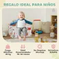 Sillón Infantil con Estampado de Zorros Sofá para Niños de 18-36 Meses con Funda Extraíble y Bolsillo 54x40x43 cm Blanco