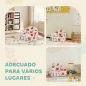 Sillón Infantil con Estampado de Zorros Sofá para Niños de 18-36 Meses con Funda Extraíble y Bolsillo 54x40x43 cm Blanco