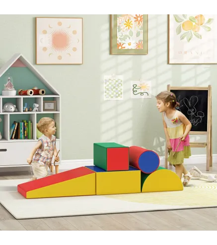 Juego de 5 Bloques de Espuma para Niños Bloques de Psicomotricidad Figuras de Construcción Multicolor