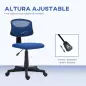 Silla de Oficina sin Brazos Silla de Escritorio Giratoria con Respaldo de Malla Transpirable Altura Ajustable Azul