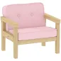 Sillón Infantil con Tejido Suave de Pana y Estructura de Madera Asiento y Respaldo Acolchado 46,5x44x45 cm Rosa