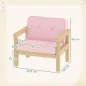 Sillón Infantil con Tejido Suave de Pana y Estructura de Madera Asiento y Respaldo Acolchado 46,5x44x45 cm Rosa