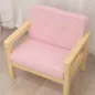 Sillón Infantil con Tejido Suave de Pana y Estructura de Madera Asiento y Respaldo Acolchado 46,5x44x45 cm Rosa
