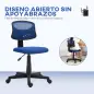 Silla de Oficina sin Brazos Silla de Escritorio Giratoria con Respaldo de Malla Transpirable Altura Ajustable Azul