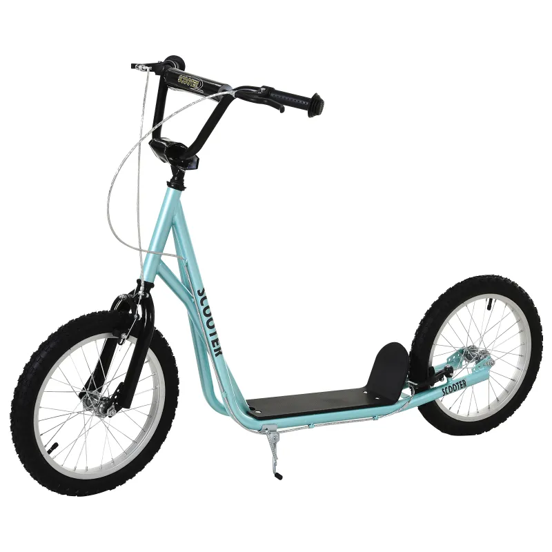 Patinete Infantil Patinete con 2 Ruedas Manillar Ajustable en Altura y Doble Freno Carga 100 kg 139x58x90-96 cm Azul