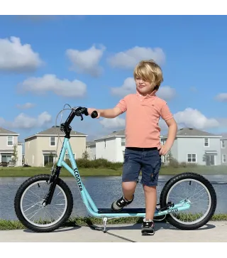 Patinete Infantil Patinete con 2 Ruedas Manillar Ajustable en Altura y Doble Freno Carga 100 kg 139x58x90-96 cm Azul