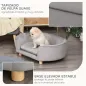 Sofá para Perros Pequeños con Patas de Madera Funda Lavable y Cojín Desmontable 86x55x33 cm Gris Claro