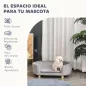 Sofá para Perros Pequeños con Patas de Madera Funda Lavable y Cojín Desmontable 86x55x33 cm Gris Claro