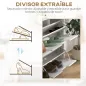 Zapatero Estrecho con 4 Cajones Abatibles y Patas de Madera Mueble Zapatero para 16 Pares 95x26x95 cm Blanco
