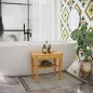 Taburete de Baño de Bambú con Estante Banco de Baño Impermeable y Robusta para Salón SPA 47,5x26x44,5 cm Natural