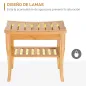 Taburete de Baño de Bambú con Estante Banco de Baño Impermeable y Robusta para Salón SPA 47,5x26x44,5 cm Natural