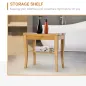 Taburete de Baño de Bambú con Estante Banco de Baño Impermeable y Robusta para Salón SPA 47,5x26x44,5 cm Natural