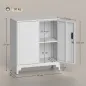 Armario Archivador Metálico con 2 Puertas Cerradura Estante Fácil Montaje para Oficina Estudio Garaje 80x35x91 cm Blanco