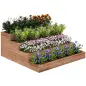 Jardinera de Madera Elevada de 4 Niveles con Diseño de Escalera para Cultivos Plantas Flores 113x113x46 cm Café Oscuro