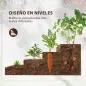 Jardinera de Madera Elevada de 4 Niveles con Diseño de Escalera para Cultivos Plantas Flores 113x113x46 cm Café Oscuro