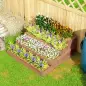 Jardinera de Madera Elevada de 4 Niveles con Diseño de Escalera para Cultivos Plantas Flores 113x113x46 cm Café Oscuro
