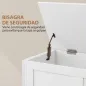 Baúl de Almacenaje para Dormitorio 95 L con Tapa Banco de Almacenaje con Bisagra de Seguridad 80x40x50 cm Blanco Veteado