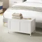 Baúl de Almacenaje para Dormitorio 95 L con Tapa Banco de Almacenaje con Bisagra de Seguridad 80x40x50 cm Blanco Veteado