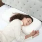 Almohada Viscoelástica 81x40 cm de Espuma Viscoelástica con Diseño Ergonómico para Dormir de Lado y Boca Arriba Crema