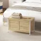 Baúl de Almacenaje para Dormitorio 95 L con Tapa Banco de Almacenaje con Bisagra de Seguridad 80x40x50 cm Roble
