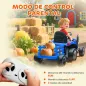 Tractor Eléctrico para Niños con Remolque Desmontable Batería 12V Velocidad 3-5 km/h, Control Remoto 2,4G Azul