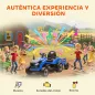 Tractor Eléctrico para Niños con Remolque Desmontable Batería 12V Velocidad 3-5 km/h, Control Remoto 2,4G Azul