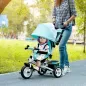 Triciclo para Bebés +12 Meses con Mango de Empuje Telescópico y Desmontable Bolso para Mamá y Portabotellas Verde Mint Triciclo para Bebés +12 Meses con Mango de Empuje Telescópico y Desmontable Bolso para Mamá y Portabotellas Verde Mint