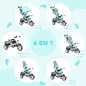 Triciclo para Bebés +12 Meses con Mango de Empuje Telescópico y Desmontable Bolso para Mamá y Portabotellas Verde Mint Triciclo para Bebés +12 Meses con Mango de Empuje Telescópico y Desmontable Bolso para Mamá y Portabotellas Verde Mint