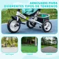 Triciclo para Bebés +12 Meses con Mango de Empuje Telescópico y Desmontable Bolso para Mamá y Portabotellas Verde Mint Triciclo para Bebés +12 Meses con Mango de Empuje Telescópico y Desmontable Bolso para Mamá y Portabotellas Verde Mint