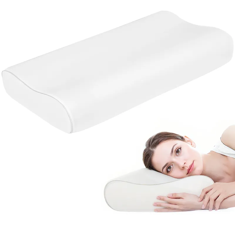 Almohada Cervical y Cuello de Espuma Viscoelástica con Diseño Ergonómico Doble Altura para Dormir de Lado y Boca Arriba