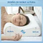 Almohada Cervical y Cuello de Espuma Viscoelástica con Diseño Ergonómico Doble Altura para Dormir de Lado y Boca Arriba