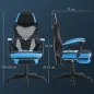 Silla Gaming con Reposapiés Altura Regulable y Respaldo Reclinable 135° 58x63x112-122 cm Azul y Negro