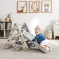 Triángulo de Escalada para Niños de 18-48 Meses con Tobogán y Rampa Escalador 130x80x69 cm Gris y Blanco