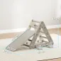 Triángulo de Escalada para Niños de 18-48 Meses con Tobogán y Rampa Escalador 130x80x69 cm Gris y Blanco