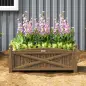 Jardinera de Madera Elevada para Cultivar Plantas Flores Hierba para Jardín Balcón Terraza 90x39x37 cm Café Oscuro