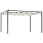 Pérgola de Aluminio 4x3 m Gazebo con Luces LED Solares y Techo Retráctil para Jardín Crema