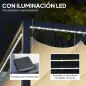 Pérgola de Aluminio 4x3 m Gazebo con Luces LED Solares y Techo Retráctil para Jardín Crema