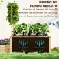 Jardinera Elevada con Celosía de Madera para Plantas Trepadoras y 2 Cajas de Cultivo 222x63x132 cm Natural