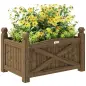 Jardinera de Madera Elevada para Cultivar Plantas Flores Hierba para Jardín Balcón Terraza 60x39x37 cm Café Oscuro