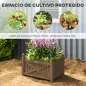 Jardinera de Madera Elevada para Cultivar Plantas Flores Hierba para Jardín Balcón Terraza 60x39x37 cm Café Oscuro