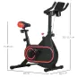 Bicicleta Estática con Volante Inercia 4 kg Resistencia Ajustable Pantalla LED Silencioso Asiento Ajustable Rojo y Negro