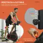 Bicicleta Estática con Volante Inercia 4 kg Resistencia Ajustable Pantalla LED Silencioso Asiento Ajustable Rojo y Negro